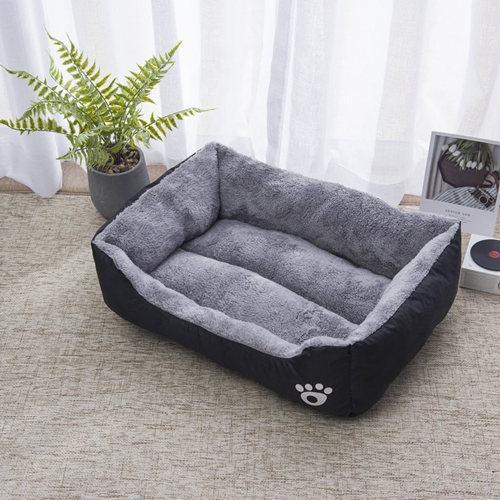 Floofi Large Square Pet Bed - Black