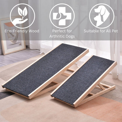 FLOOFI Wooden Adjustable Pet Ramp 70 x 35 cm