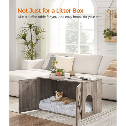 FEANDREA Cat Litter Box Enclosure Greige PCL002G01