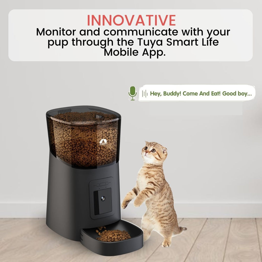 Floofi - Automatic Smart Pet Feeder 6L - Black