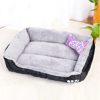 Floofi Large Square Pet Bed - Black